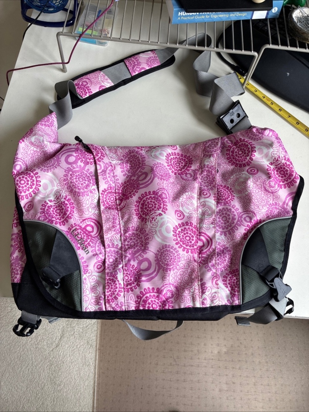 Llbean crossbody messenger bag pink laptop